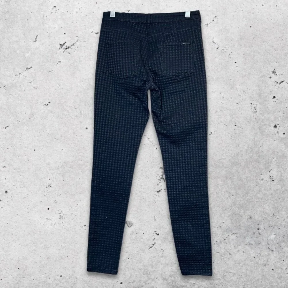 Maison Scotch Jeans Skinny Fit Houndstooth‎ Textured Durable Fabric Black W 27